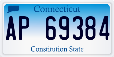 CT license plate AP69384