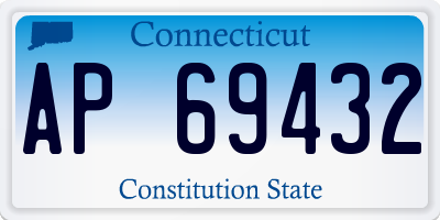 CT license plate AP69432