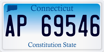 CT license plate AP69546