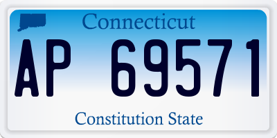 CT license plate AP69571
