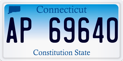 CT license plate AP69640