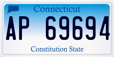 CT license plate AP69694