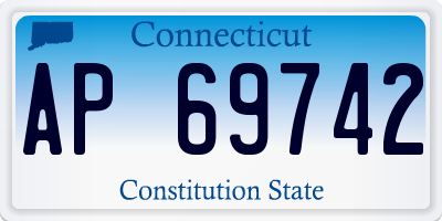 CT license plate AP69742