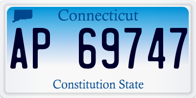CT license plate AP69747