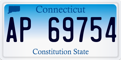 CT license plate AP69754