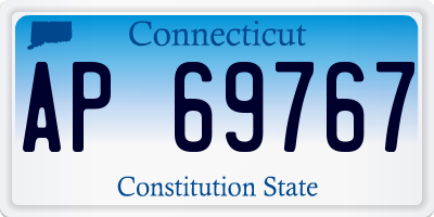 CT license plate AP69767