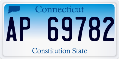 CT license plate AP69782