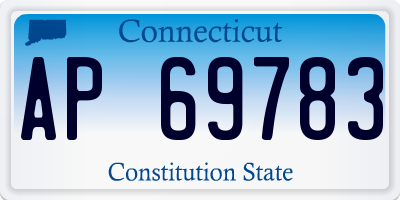 CT license plate AP69783