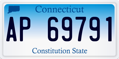 CT license plate AP69791
