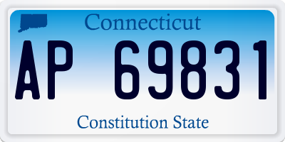 CT license plate AP69831