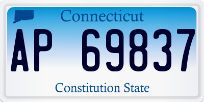 CT license plate AP69837