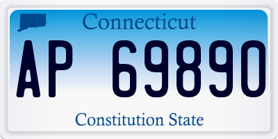 CT license plate AP69890