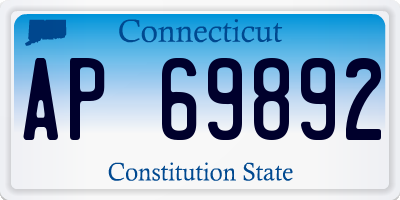 CT license plate AP69892