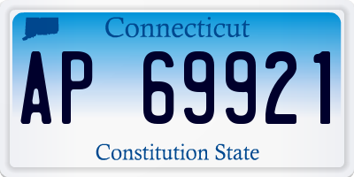 CT license plate AP69921