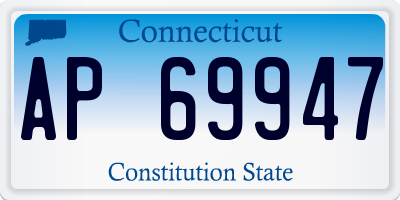 CT license plate AP69947