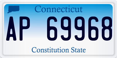 CT license plate AP69968