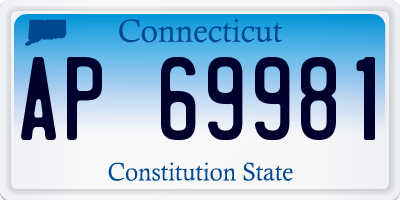 CT license plate AP69981