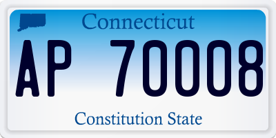CT license plate AP70008