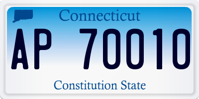 CT license plate AP70010