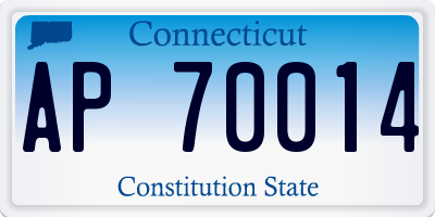 CT license plate AP70014