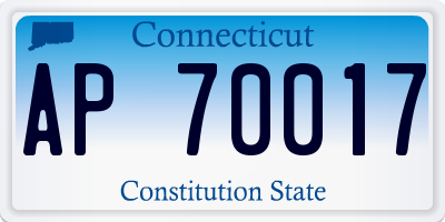 CT license plate AP70017