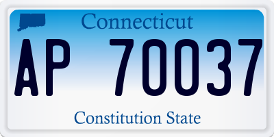 CT license plate AP70037