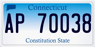 CT license plate AP70038