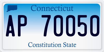 CT license plate AP70050
