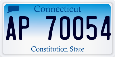 CT license plate AP70054