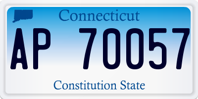 CT license plate AP70057