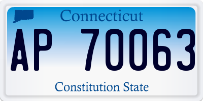 CT license plate AP70063