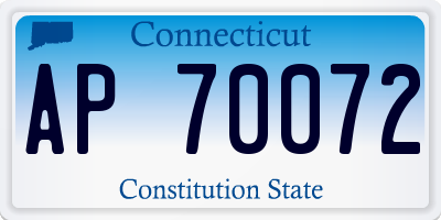 CT license plate AP70072