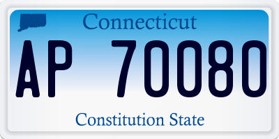 CT license plate AP70080