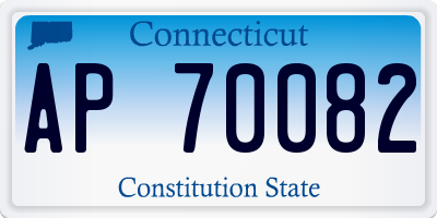 CT license plate AP70082