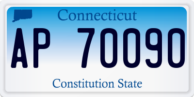 CT license plate AP70090