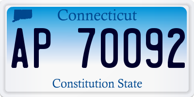 CT license plate AP70092