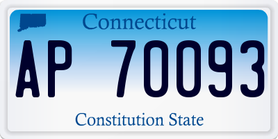CT license plate AP70093