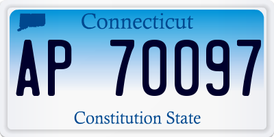 CT license plate AP70097