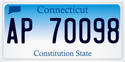 CT license plate AP70098