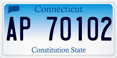 CT license plate AP70102