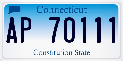 CT license plate AP70111