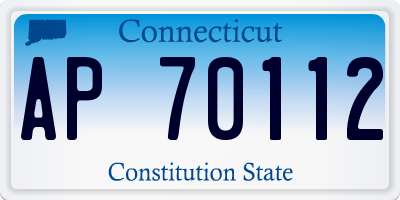 CT license plate AP70112