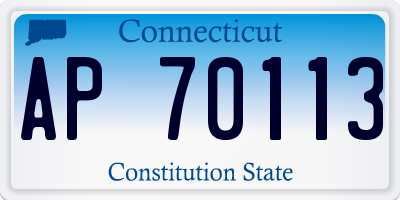 CT license plate AP70113