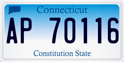 CT license plate AP70116