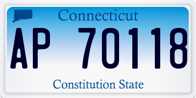 CT license plate AP70118