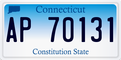 CT license plate AP70131