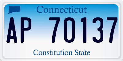 CT license plate AP70137