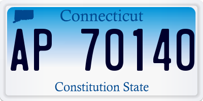 CT license plate AP70140