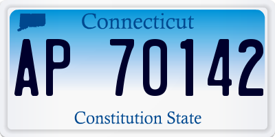 CT license plate AP70142
