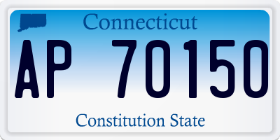 CT license plate AP70150